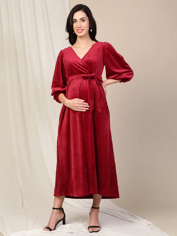 Velvet Feeding Dress Ruffled unclassified dresses