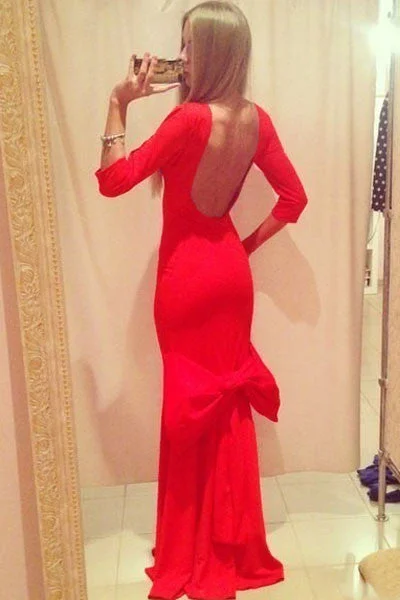 Backless Big Bow Accent Evening Dress Festival unclassified dresses