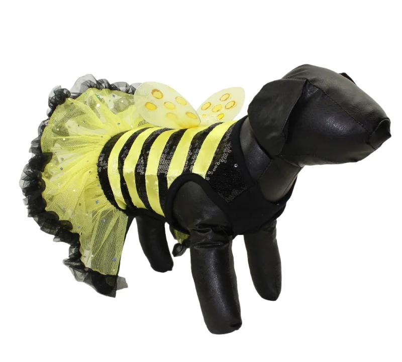 Pawpatu Yellow Bumble Bee Costume Petti Dress for Pets Short unclassified dresses