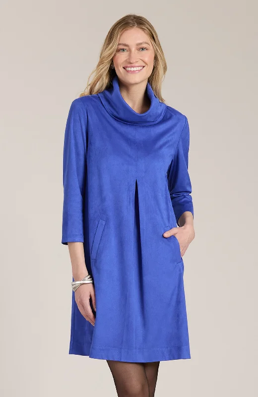 Kim Faux Suede Dress - Sapphire Knitted unclassified dresses