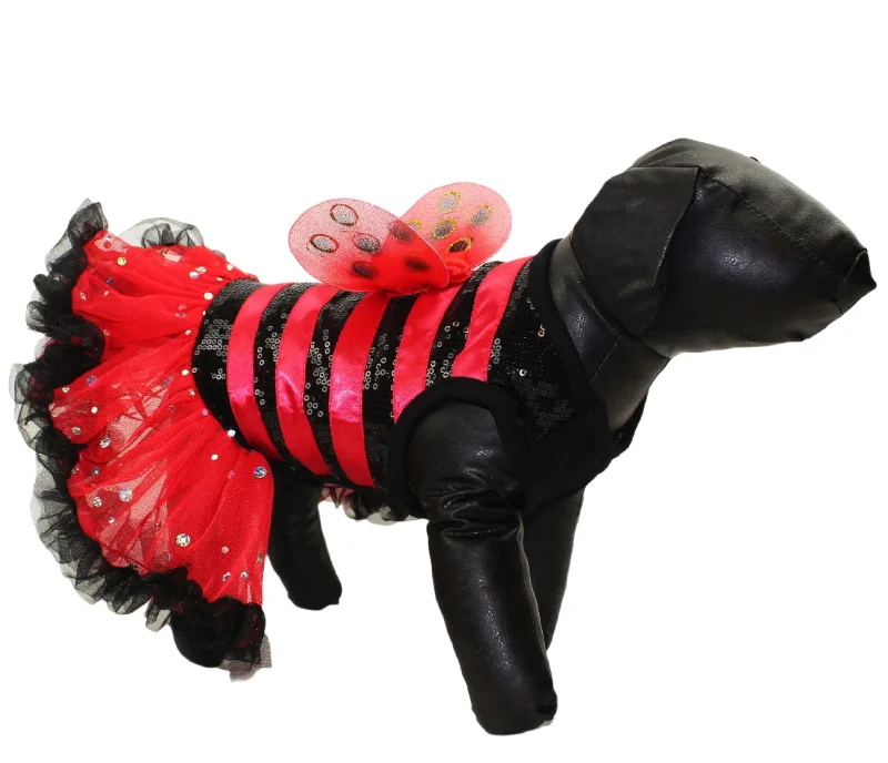 Pawpatu Red Lady Bug Costume Petti Dress for Pets Plus size unclassified dresses