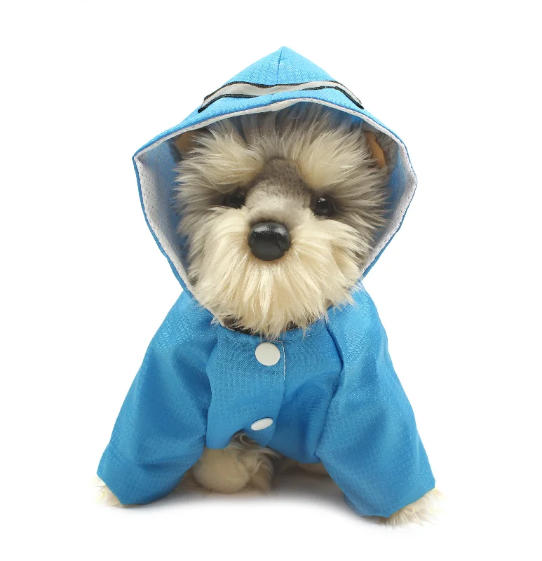 Pawpatu Blue Hooded Reflective Raincoat for Dogs Corset unclassified dresses