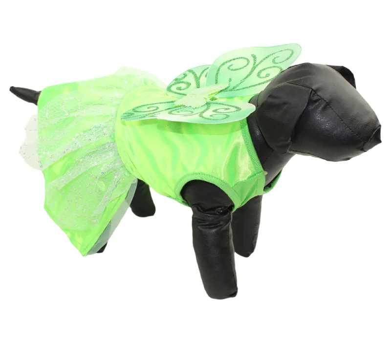 Pawpatu Green Fairy Costume Dress for Pets Bodycon unclassified dresses