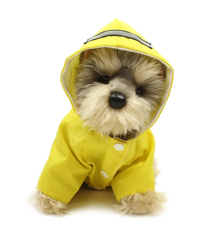 Pawpatu Yellow Hooded Reflective Raincoat for Dogs Ruffled unclassified dresses