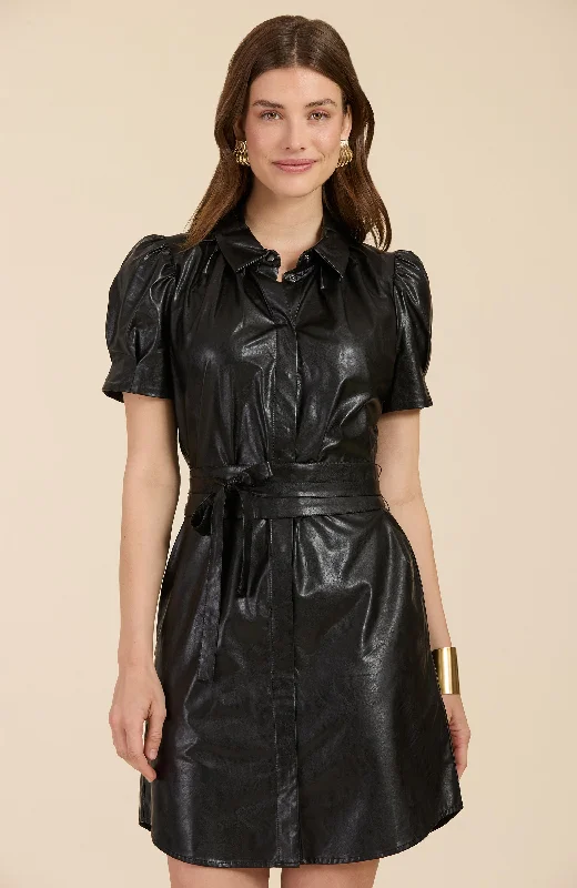 Veronica Vegan Leather Dress - Black Cocktail unclassified dresses