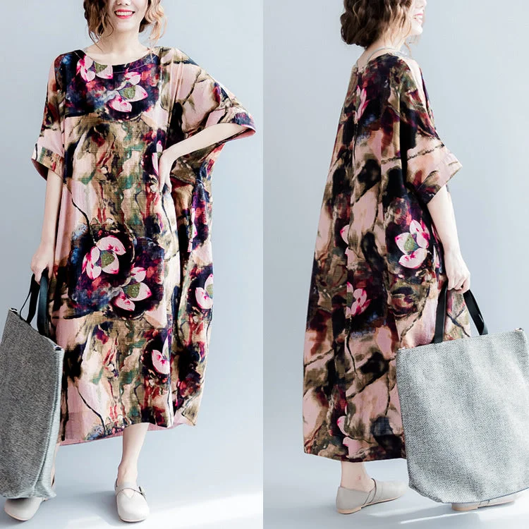 Women Vintage Elegant Flower Printed Casual Dress Anniversary unclassified dresses