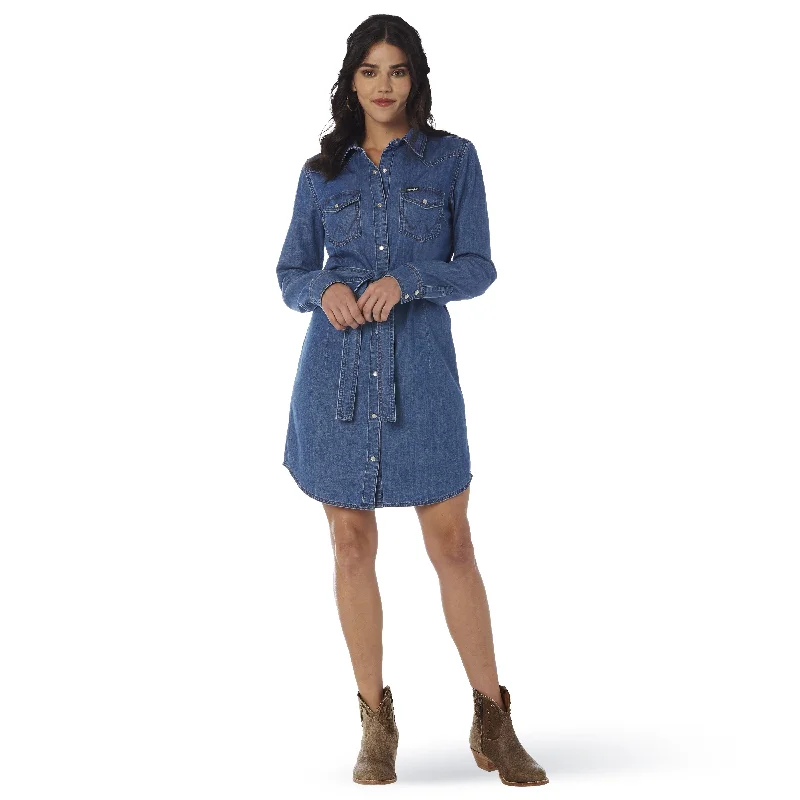 Wrangler Ladies Jean Dress with Tie Belt Chiffon unclassified dresses