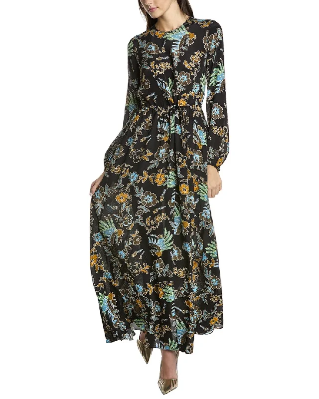 Diane von Furstenberg Silk-Blend Maxi Dress V-neck Maxi Skirt