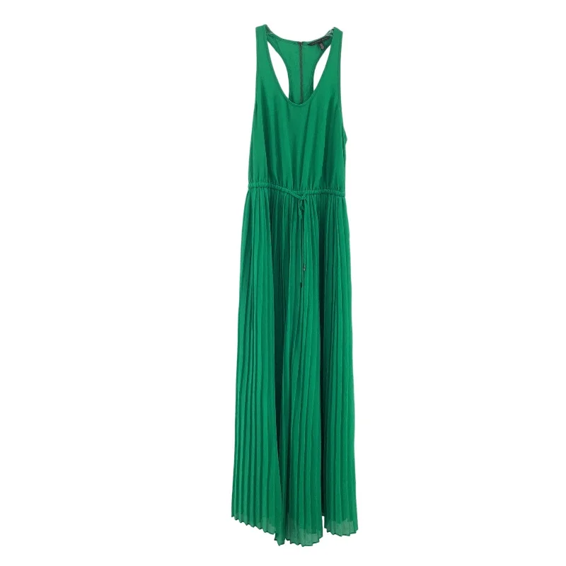 Victoria's Secret Green Racerback Pleated Maxi Dress Women XS Polyester Preowned Formal Maxi Outfit