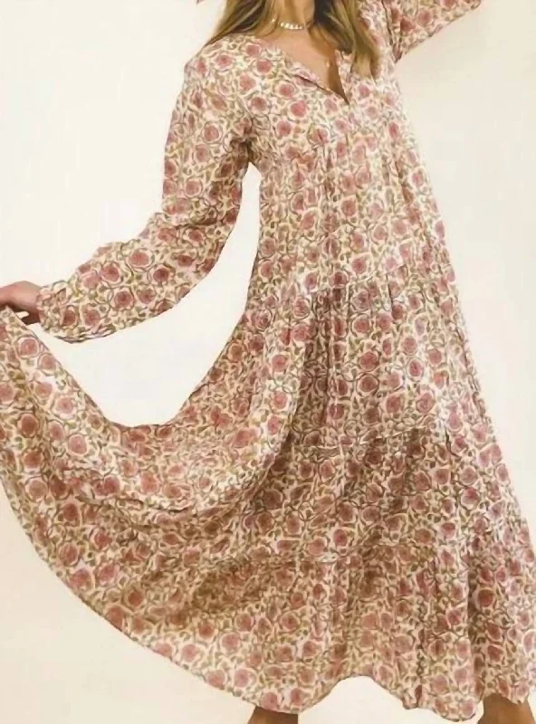 Willow Maxi Dress in Pink Floral Casual Maxi Skirt