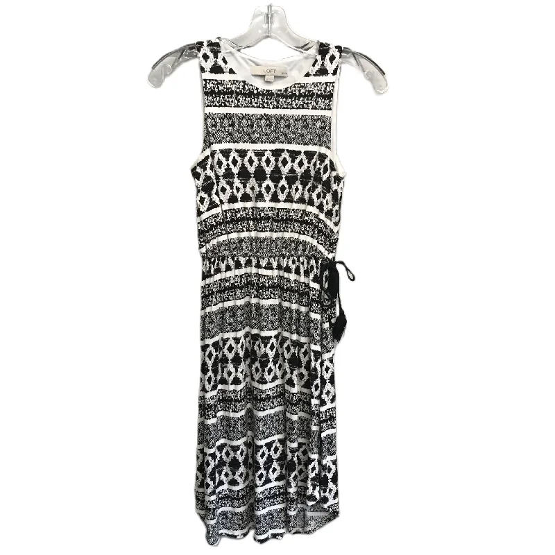 Black & White Dress Casual Midi By Loft, Size: Xxs Lace-up Midi Skirt